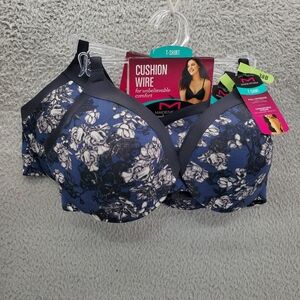 Maidenform Everyday Full Coverage Cushioned Underwire Bra Lot Of 2 Floral NWT